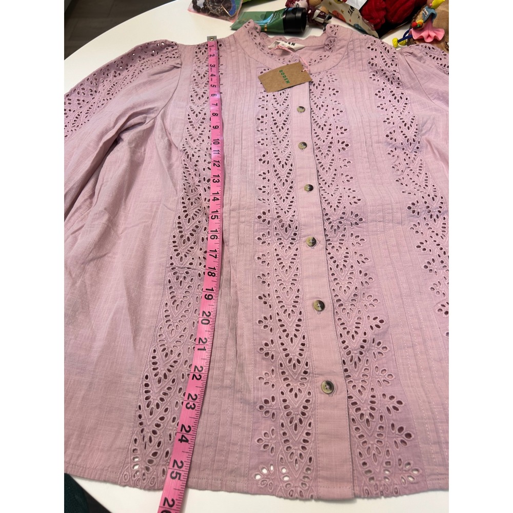 Boden Savannah Broderie Top Pink US 12 Eyelet Cottagecore - Picture 6 of 11